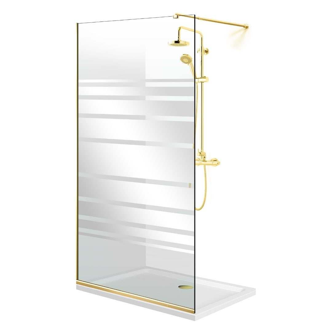Zuhanyfal Walk-in, zuhanyfal Arany, #Átlátszó #Víztiszta
