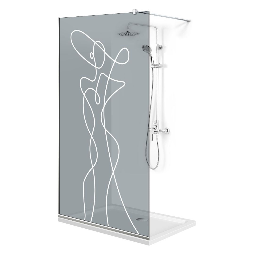 Paravan dus Walk-in, Perete dus Inox, #Gri #Szürke