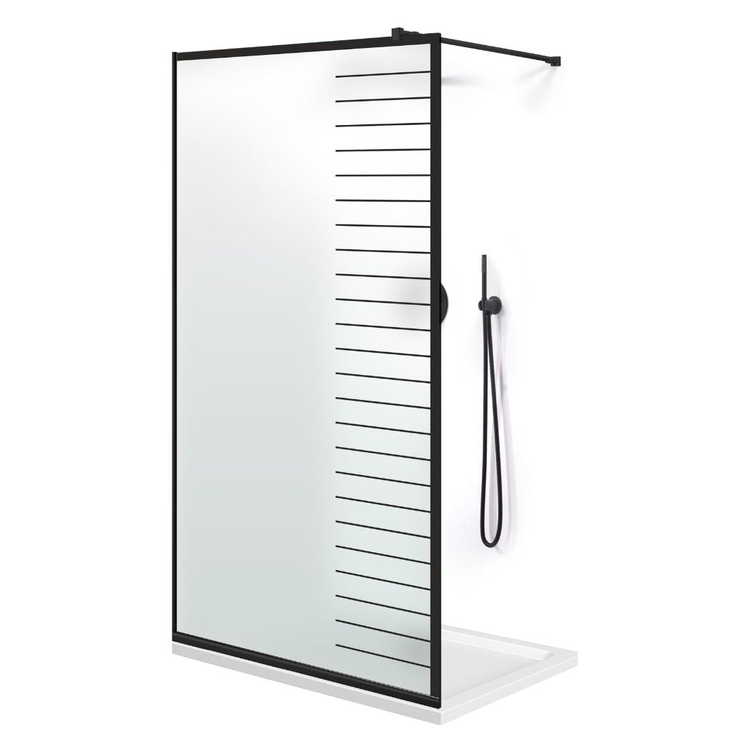 Zuhanyfal Walk-in, fekete zuhanyfal, #Matt #Matt