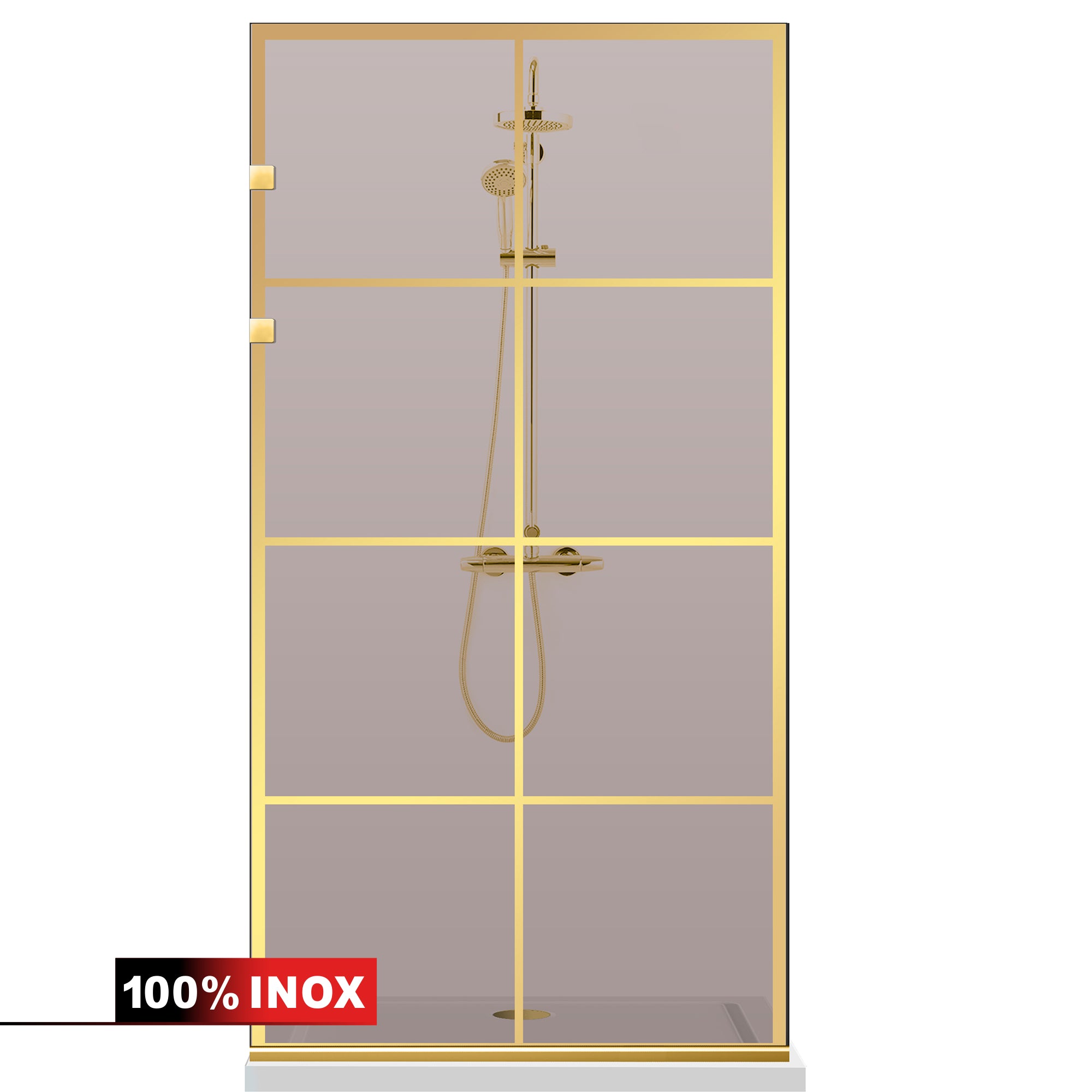 Zuhanyfal Walk-in, Zuhanyfal Rozsdamentes acél, arany #Bronz