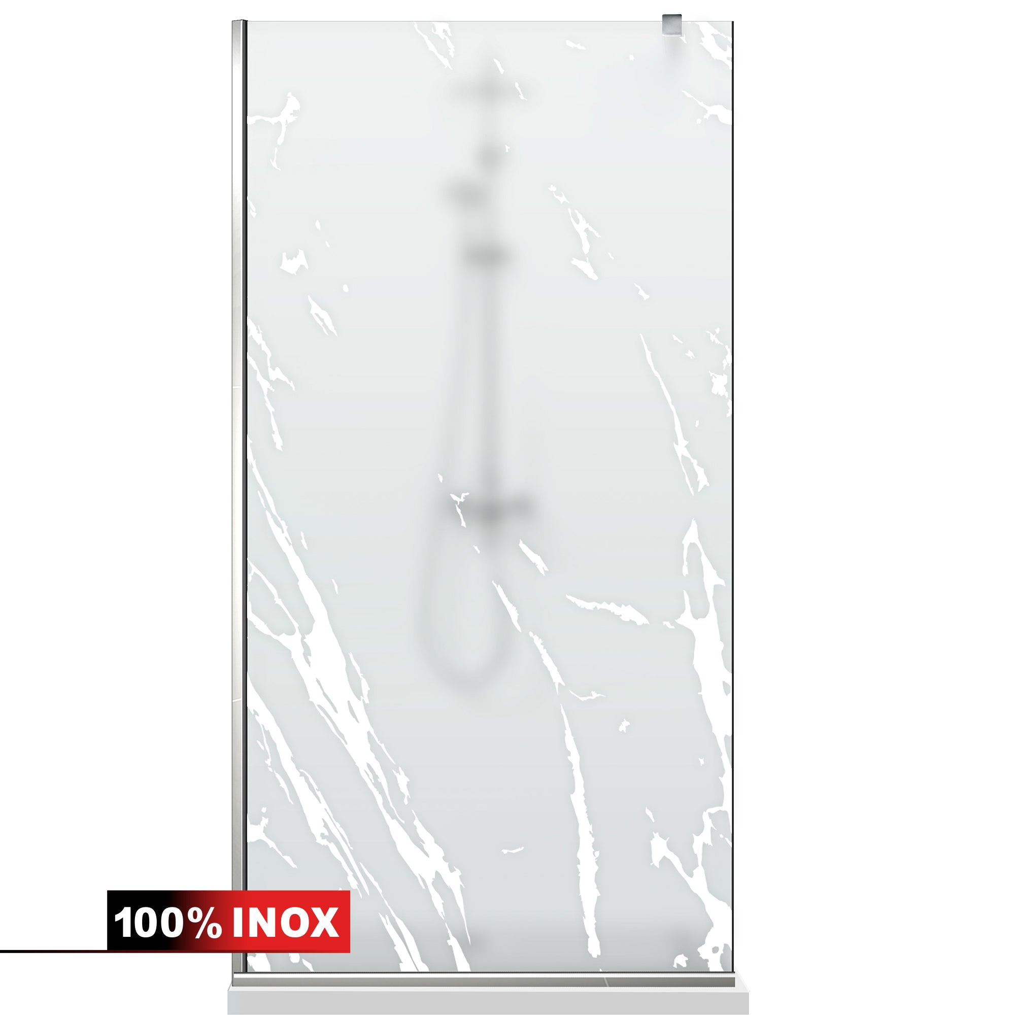 Paravan dus Walk-in, Perete dus Inox, #Mata #Matt
