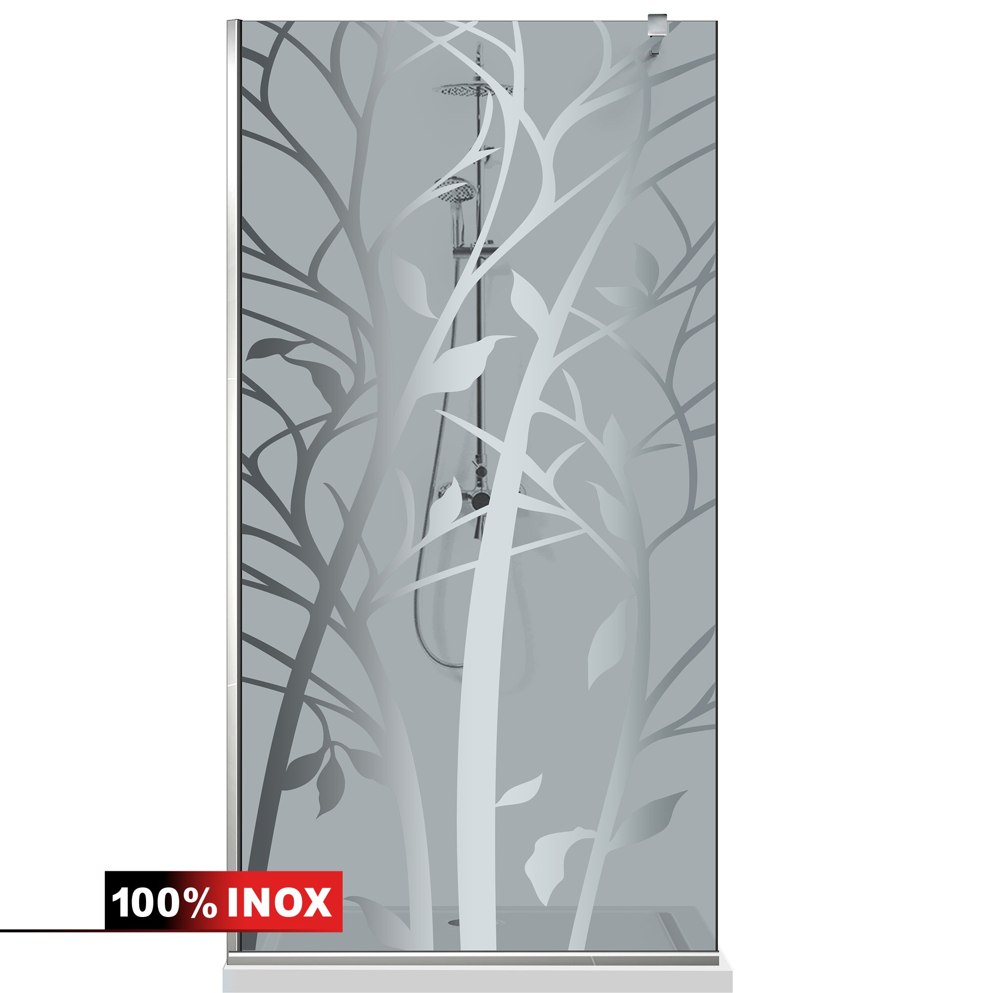 Paravan dus Walk-in, Perete dus Inox, #Gri #Szürke