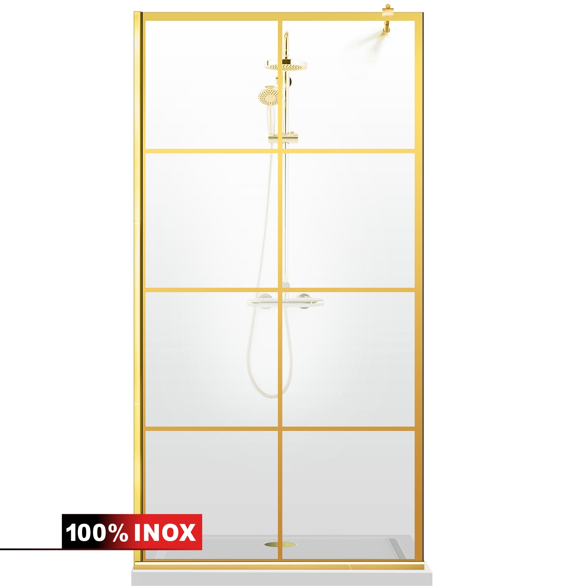 Zuhanyfal Walk-in, fekete zuhanyfal, #Átlátszó #Víztiszta