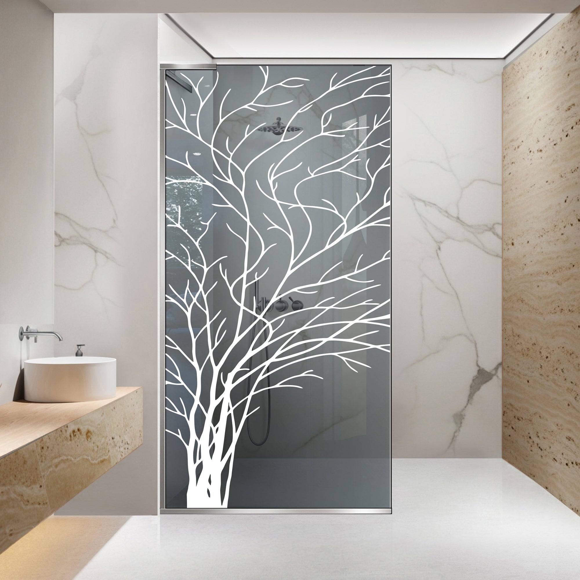 Zuhanyfal Walk-in, Zuhanyfal Rozsdamentes acél, #Szürke #Szürke