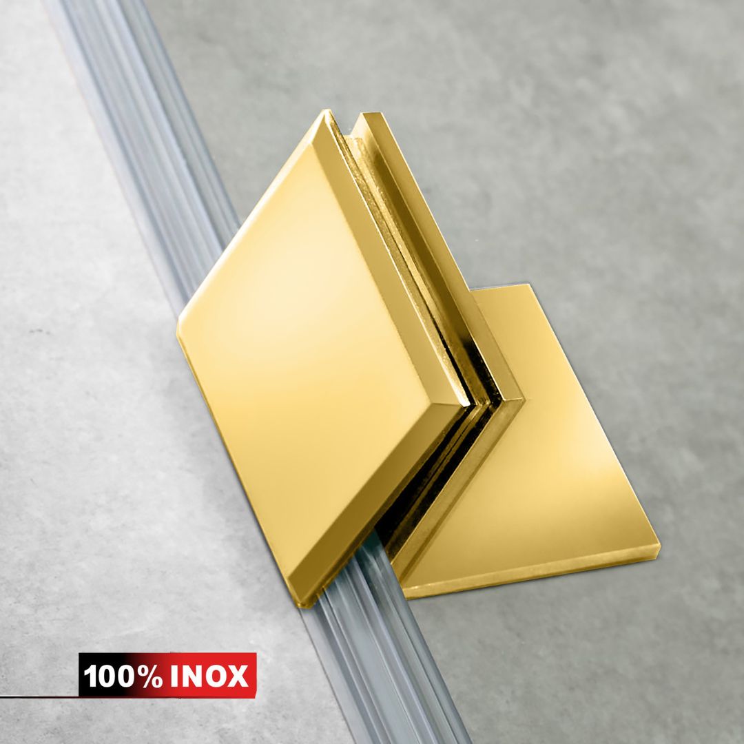 Zuhanyfal Walk-in, Rozsdamentes acél zuhanyfal, aranyszínű, #Átlátszó #Víztiszta