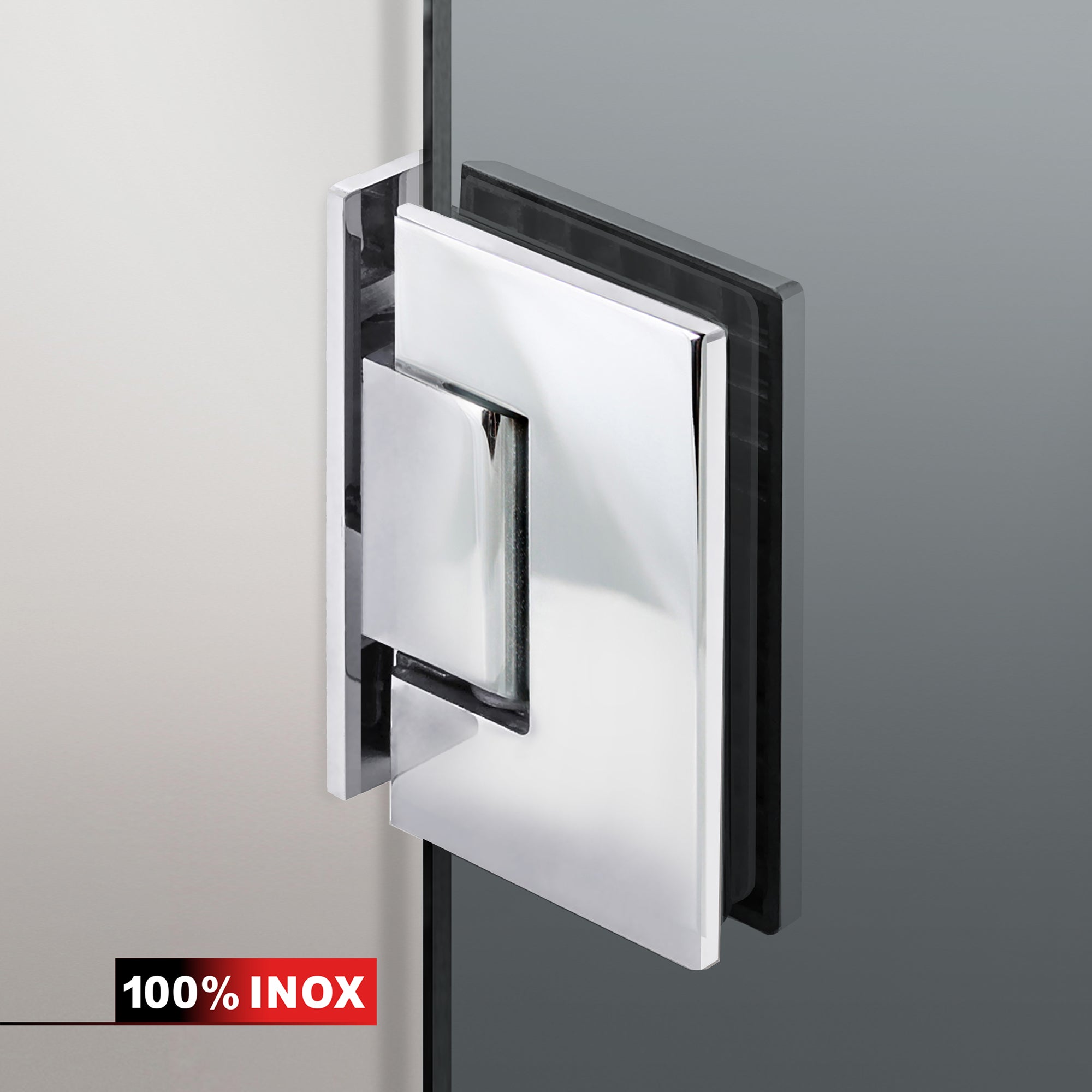 Nyíló üvegajtó rozsdamentes acélból, #Szürke