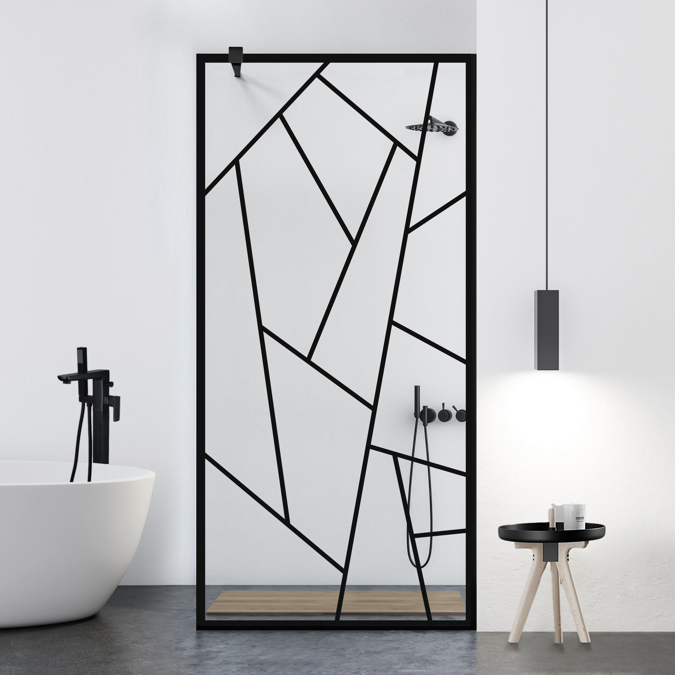Paravan dus Walk-in, Perete dus Negru, #Clara #Víztiszta