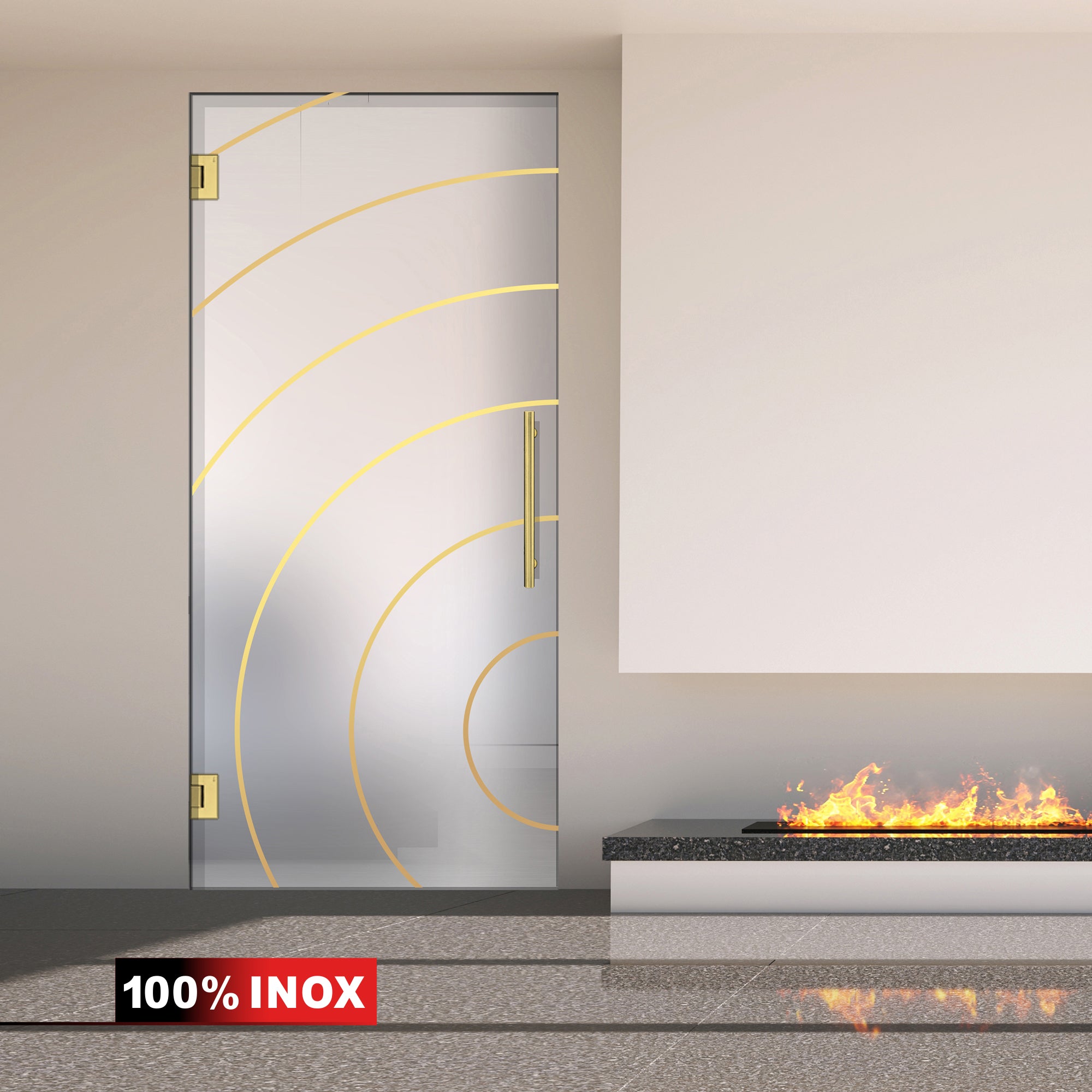 Nyíló üvegajtó arany, #Matt
