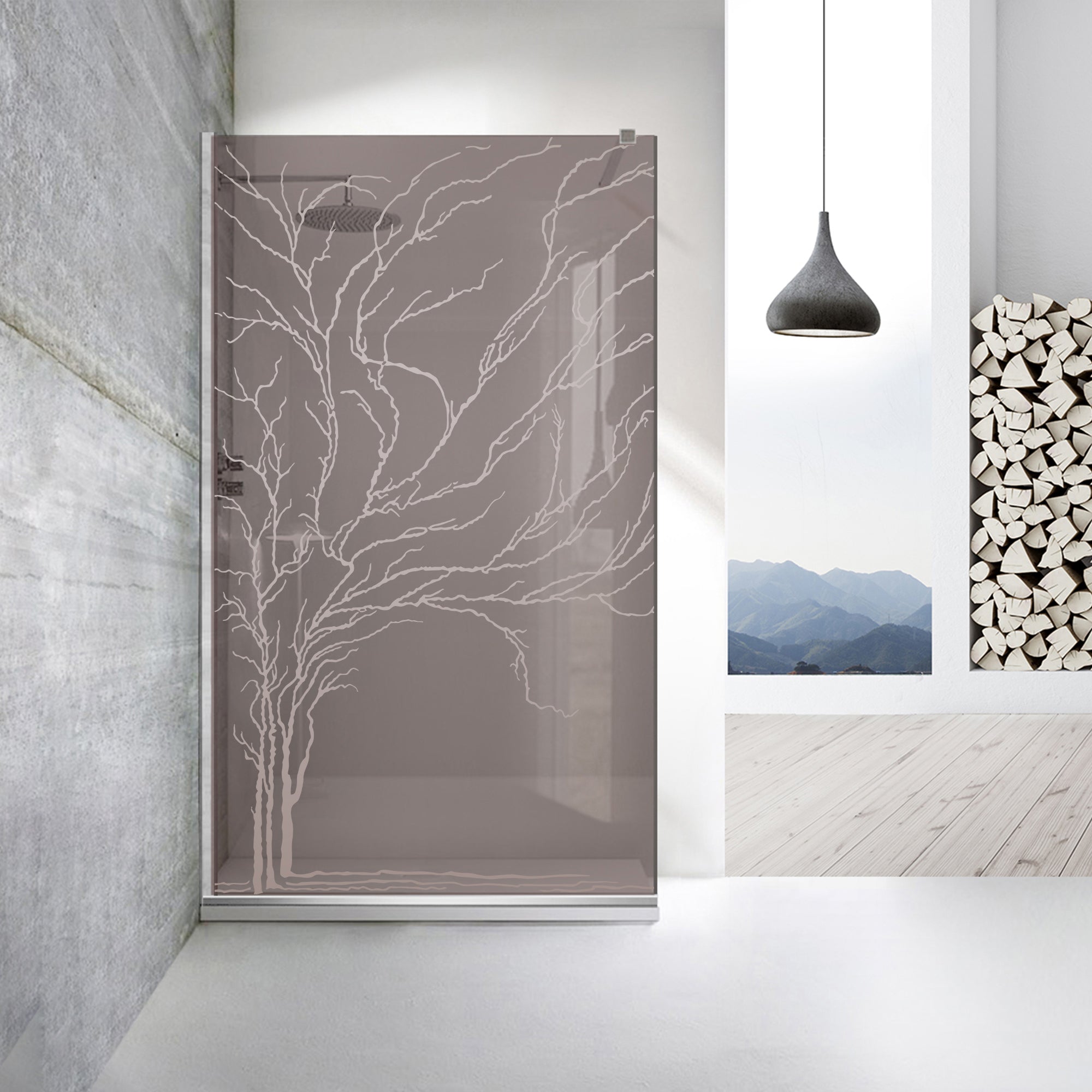 Paravan dus Walk-in, Perete dus Inox, #Bronz #Bronz