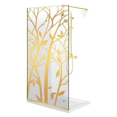 Zuhanyfal Walk-in, zuhanyfal Arany, #Átlátszó #Víztiszta