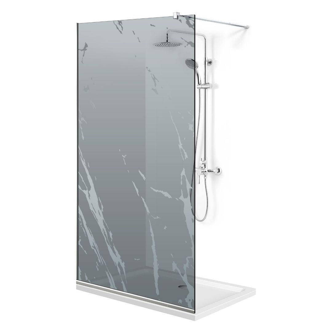 Paravan dus Walk-in, Perete dus  Inox, #Gri #Szürke