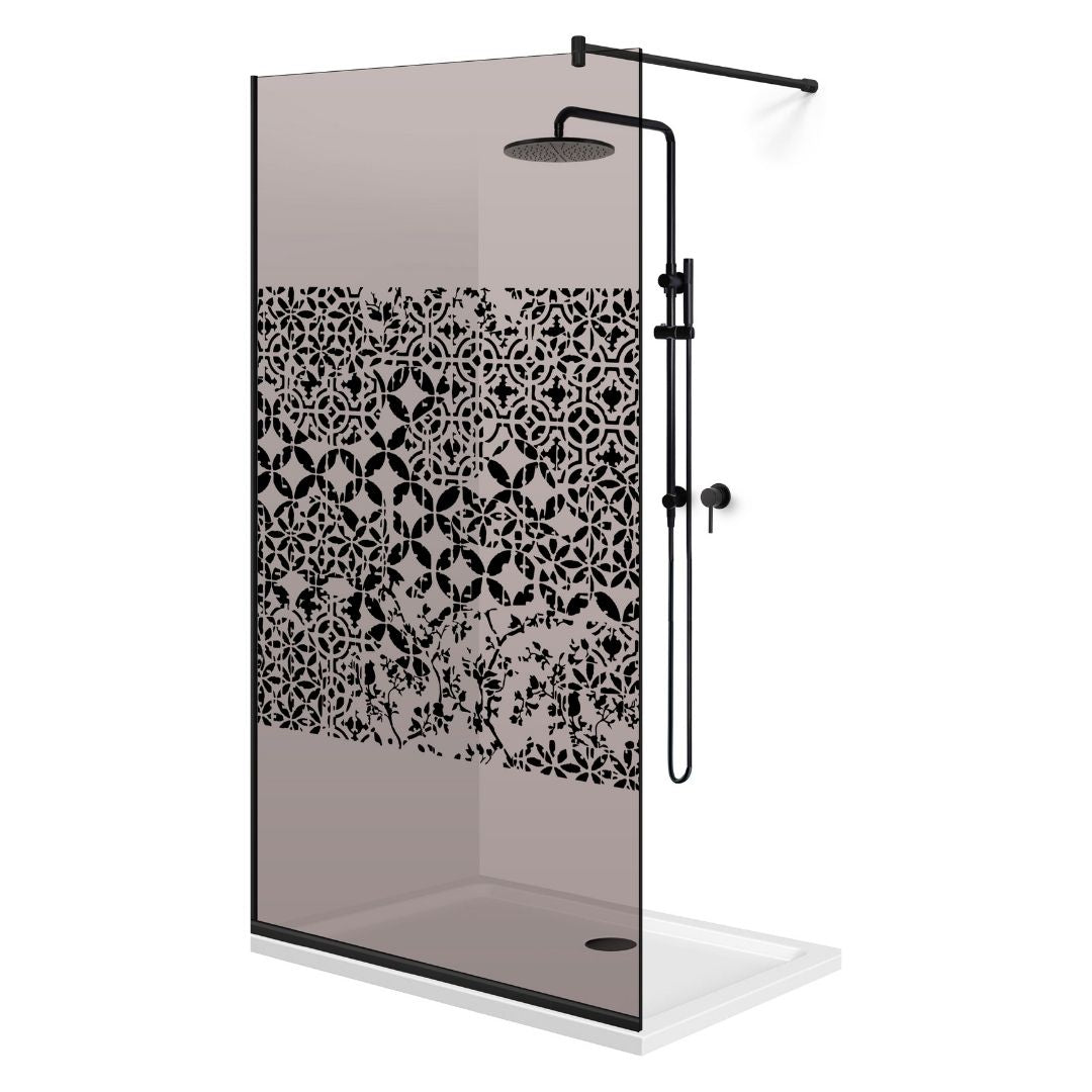 Zuhanyfal Walk-in, fekete zuhanyfal, #Bronz #Bronz