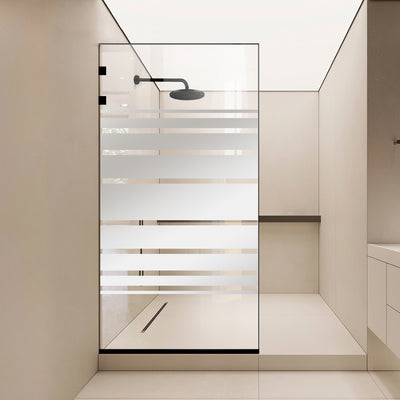 Zuhanyfal Walk-in, Rozsdamentes acél zuhanyfal, matt fekete, #Átlátszó #Víztiszta