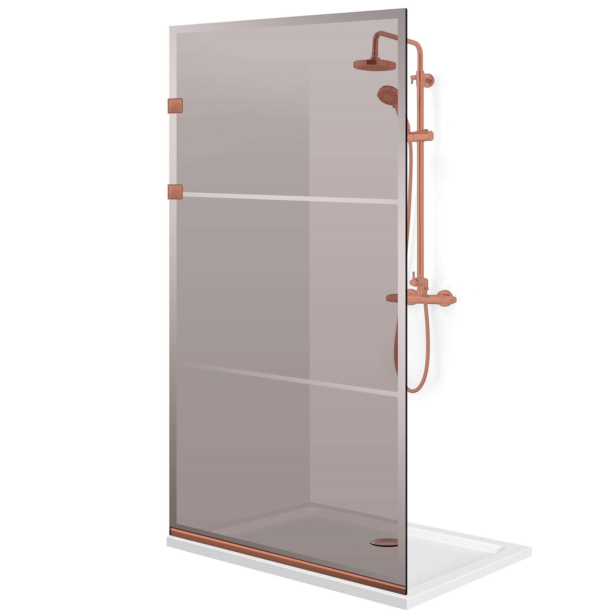 Zuhanyfal Walk-in, Zuhanyfal Rozsdamentes acél, réz #Bronz