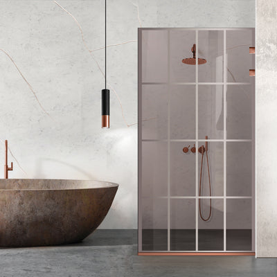 Zuhanyfal Walk-in, Zuhanyfal Rozsdamentes acél, réz #Bronz