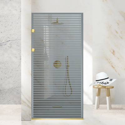 Zuhanyfal Walk-in, Rozsdamentes acél zuhanyfal, arany #Szürke