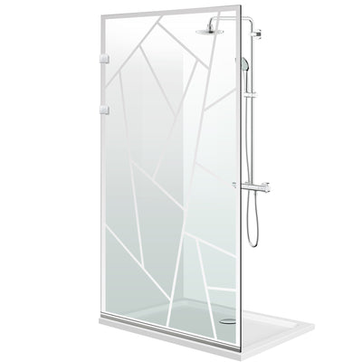 Aqua Elegance ® INOX walk-in zuhanyfal, Atlas színtelen modell, teljes rozsdamentes acél szerelvények, átlátszó, biztonsági üveg