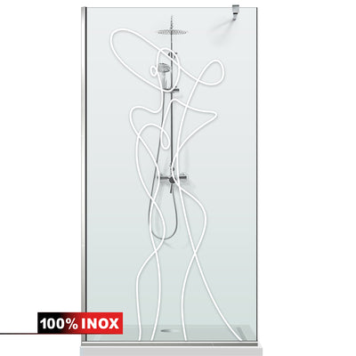 Paravan dus Walk-in, Perete dus  Inox, #Clara #Víztiszta