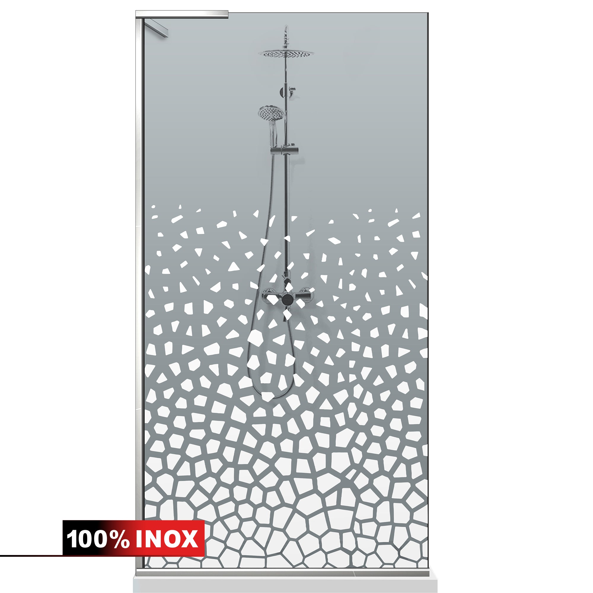 Zuhanyfal Walk-in, Zuhanyfal Rozsdamentes acél, #Szürke #Szürke