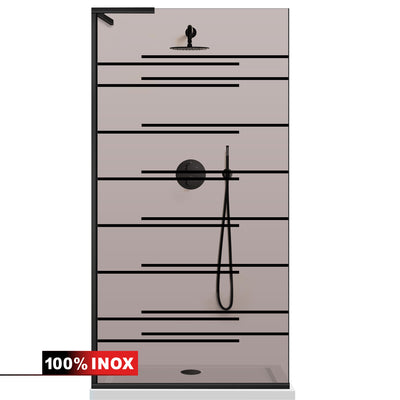 Paravan dus Walk-in, Perete dus Inox, #Bronz #Bronz