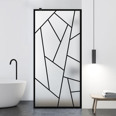 Paravan dus Walk-in, Perete dus  Negru, #Mat #Matt