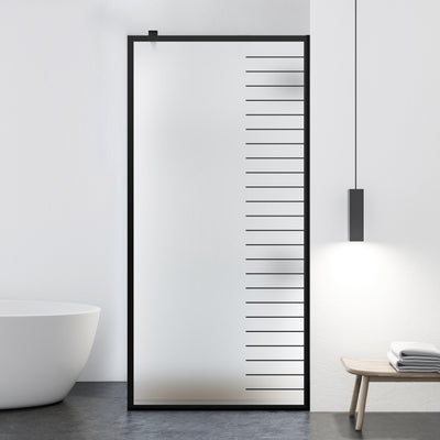 Zuhanyfal Walk-in, fekete zuhanyfal, #Matt #Matt