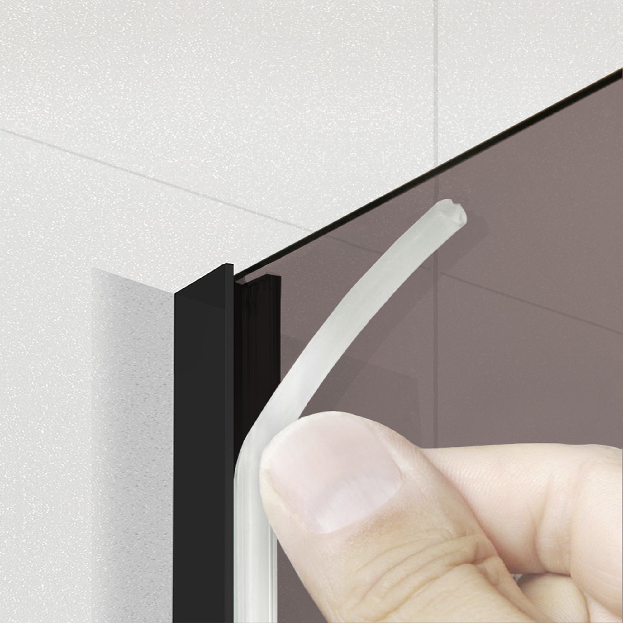 Zuhanyfal Walk-in, fekete zuhanyfal, #Bronz #Bronz