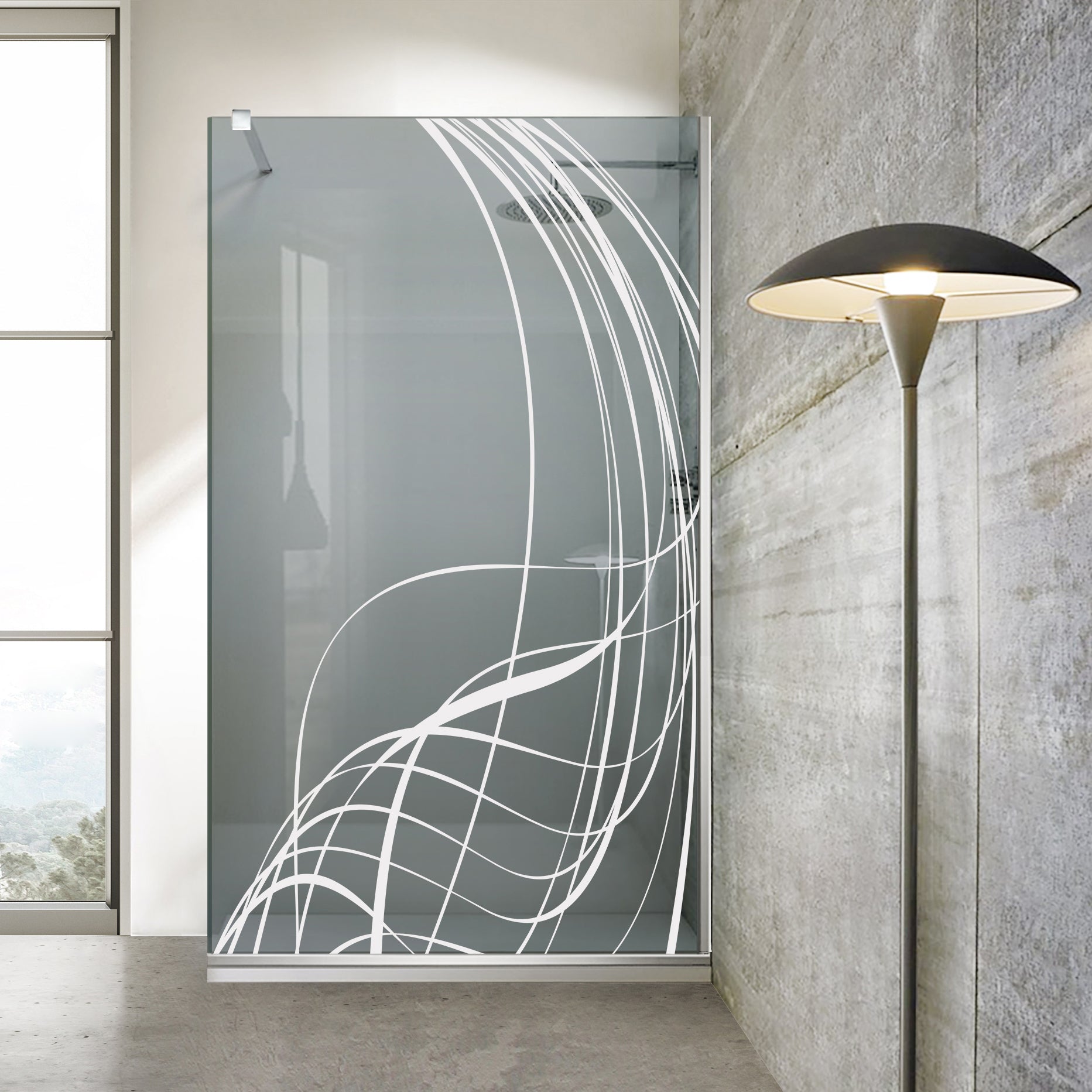 Zuhanyfal Walk-in, Zuhanyfal Rozsdamentes acél, #Szürke #Szürke